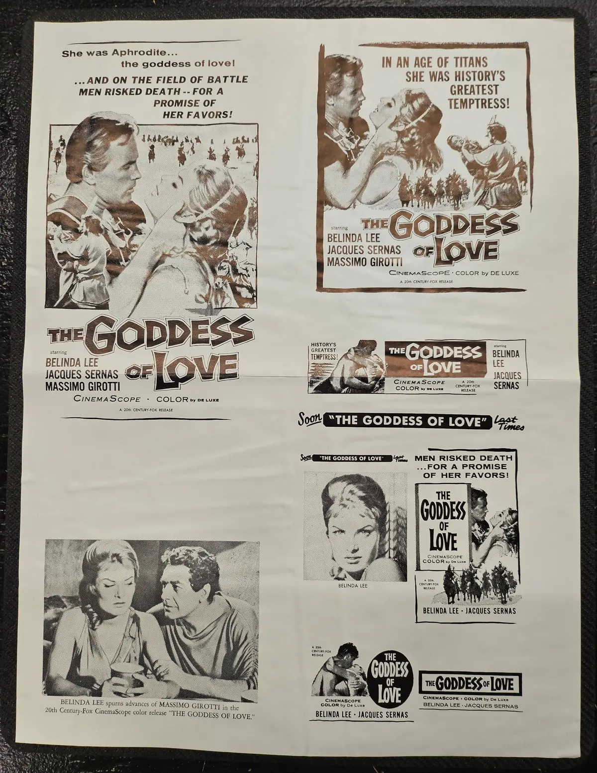 "The Goddess Of Love" Original Movie Ad Printer Plate And Ad Clip Art Print 1