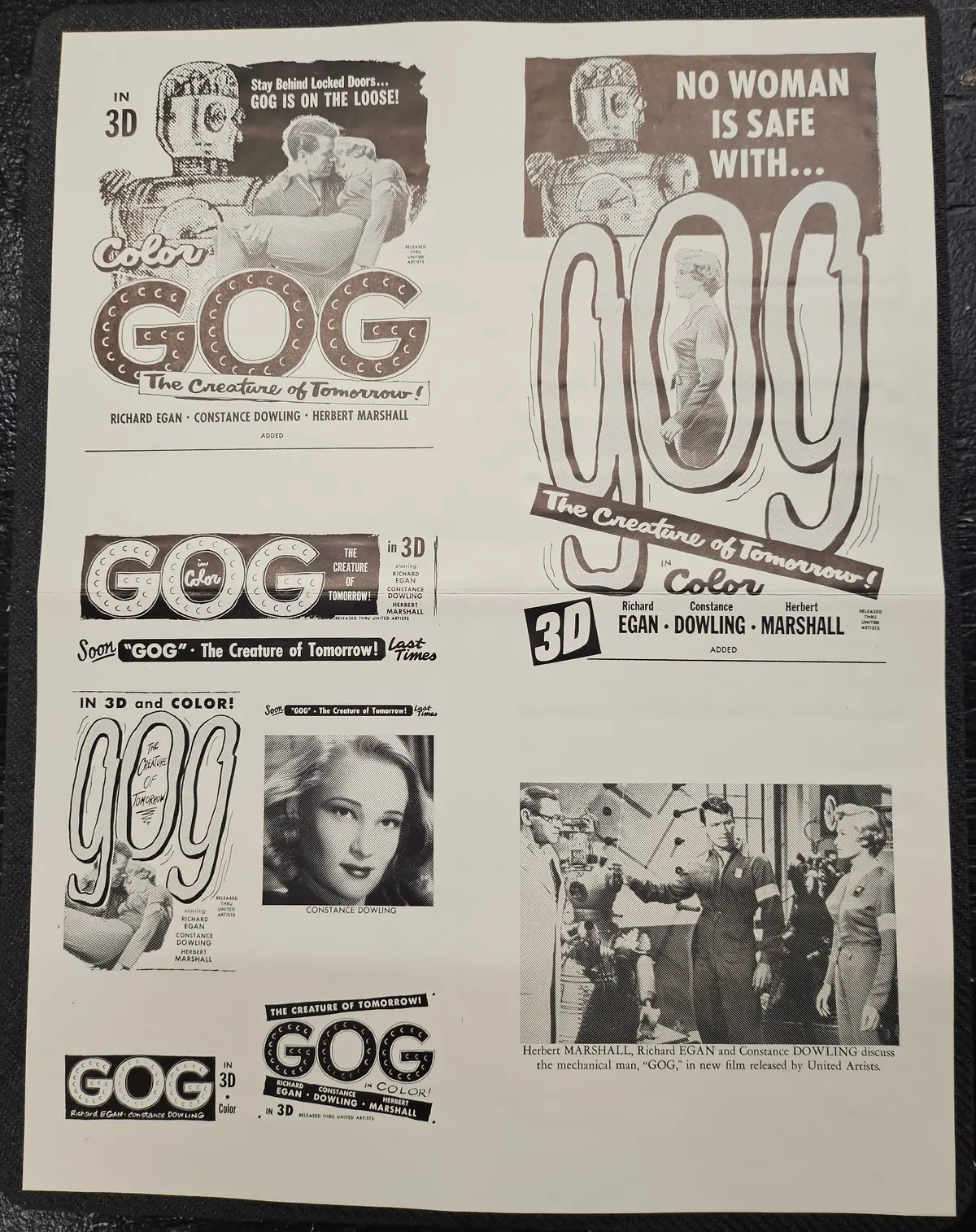 "Gog" Original Movie Ad Printer Plate And Ad Clip Art Print 1