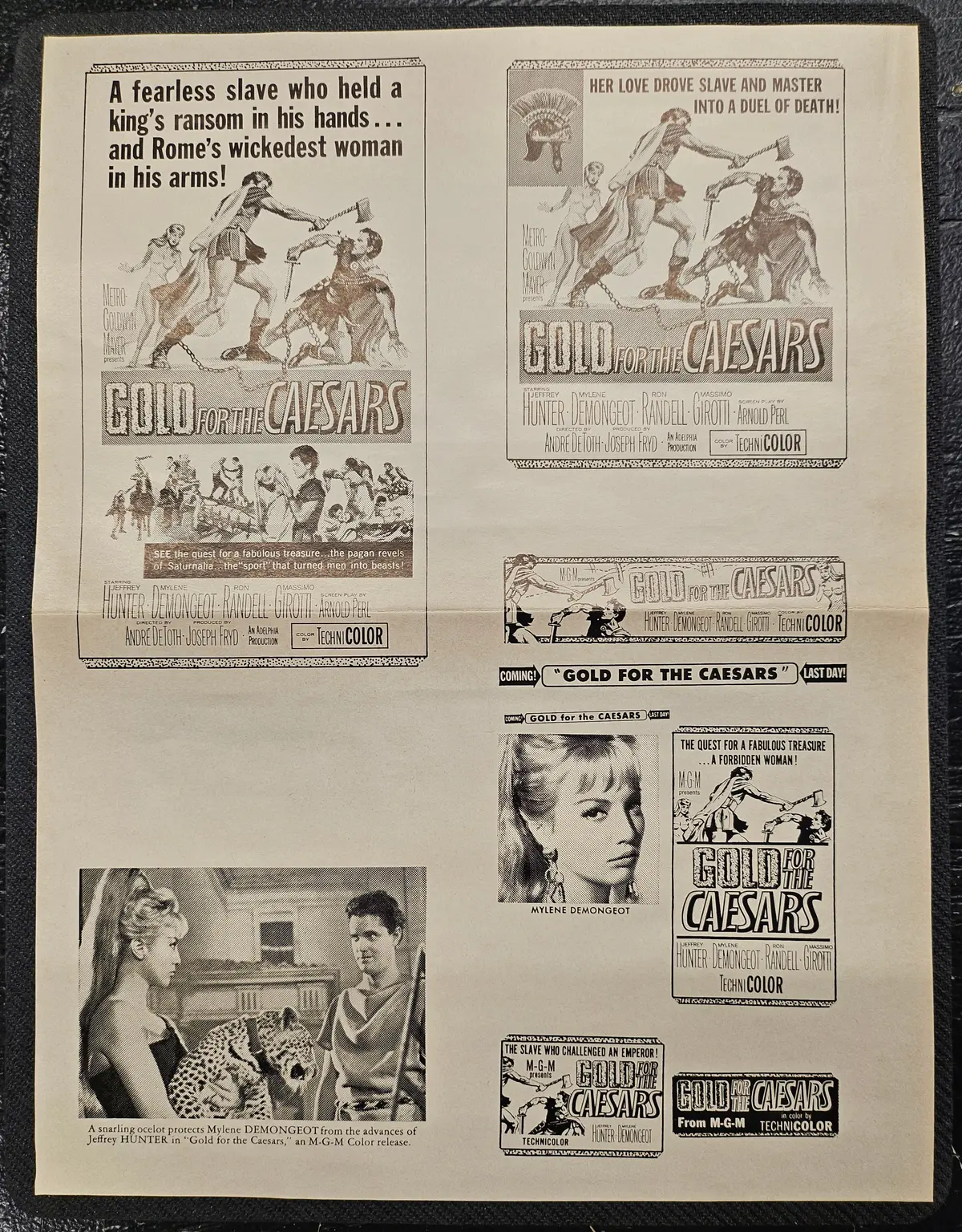"Gold For The Caesars" Original Movie Ad Printer Plate And Ad Clip Art Print 1