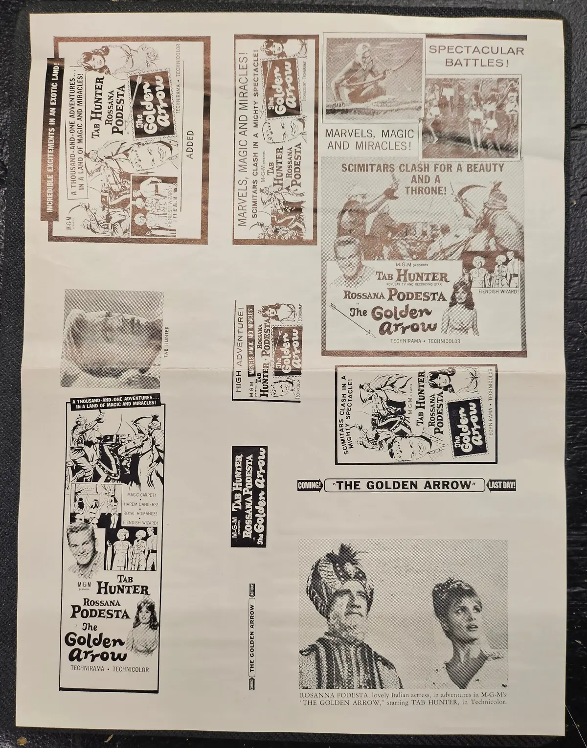 "The Golden Arrow" Original Movie Ad Printer Plate And Ad Clip Art Print 1
