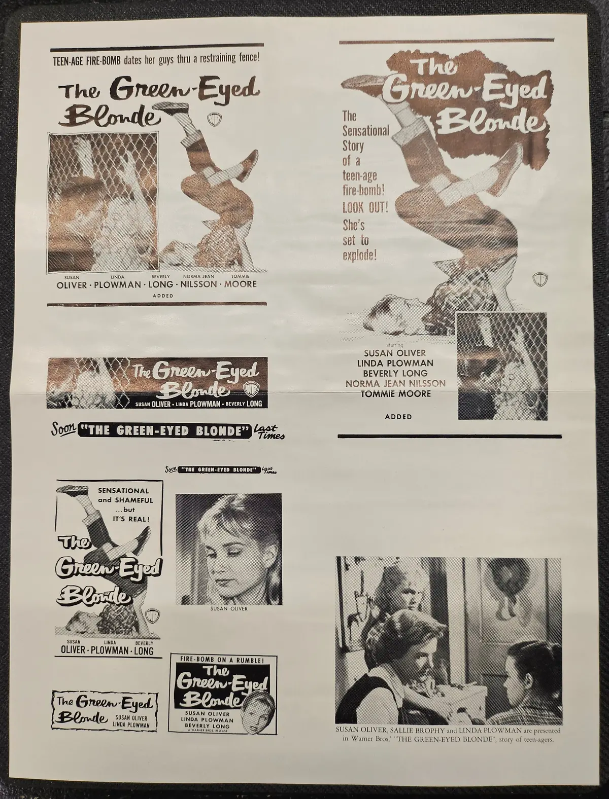 "The Green-Eyed Blonde" Original Movie Ad Printer Plate And Ad Clip Art Print 1