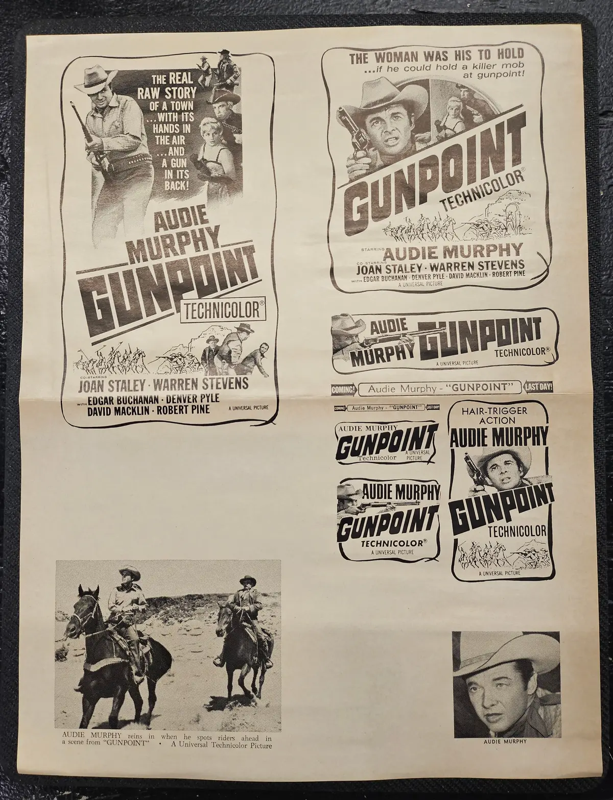"Gunpoint" Original Movie Ad Printer Plate And Ad Clip Art Print 1