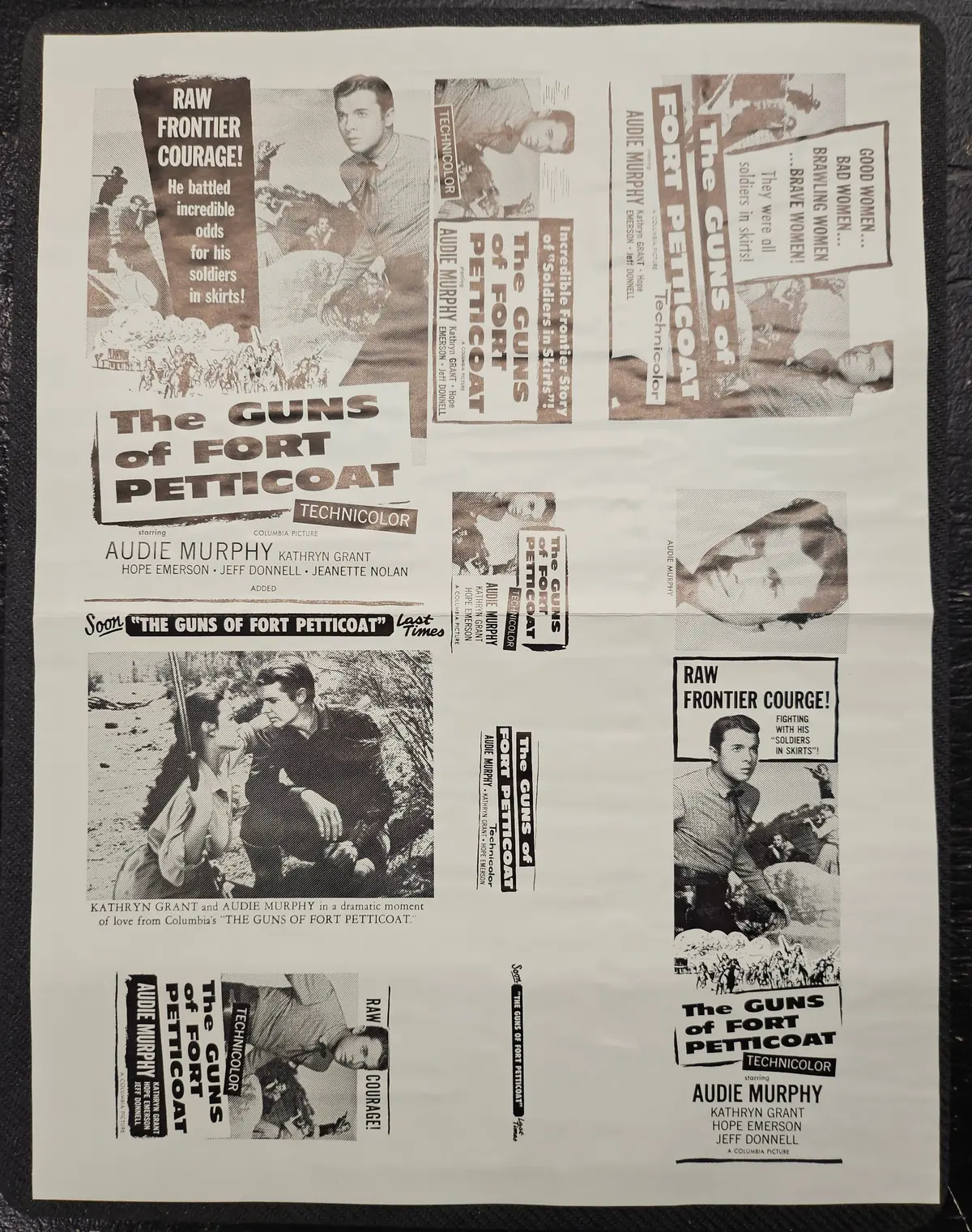 "The Guns Of Fort Petticoat" Original Movie Ad Printer Plate And Ad Clip Art Print 1