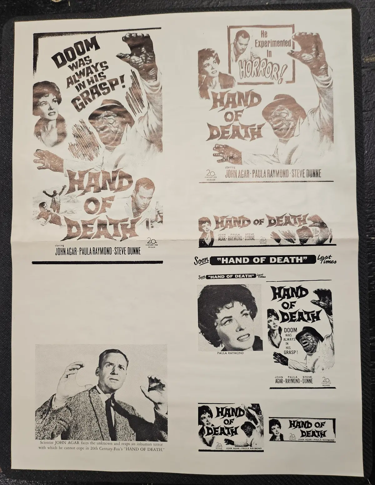 "Hand Of Death" Original Movie Ad Clip Art Print 1