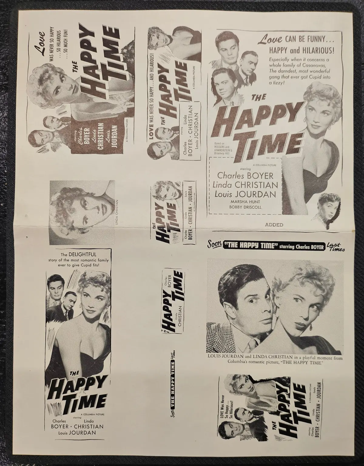 "The Happy Time" Original Movie Ad Printer Plate And Ad Clip Art Print 1