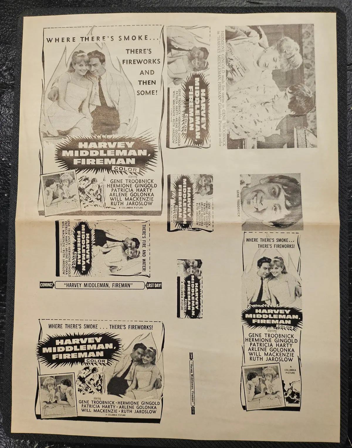 "Harvey Middleman, Fireman" Original Movie Ad Printer Plate And Ad Clip Art Print 1