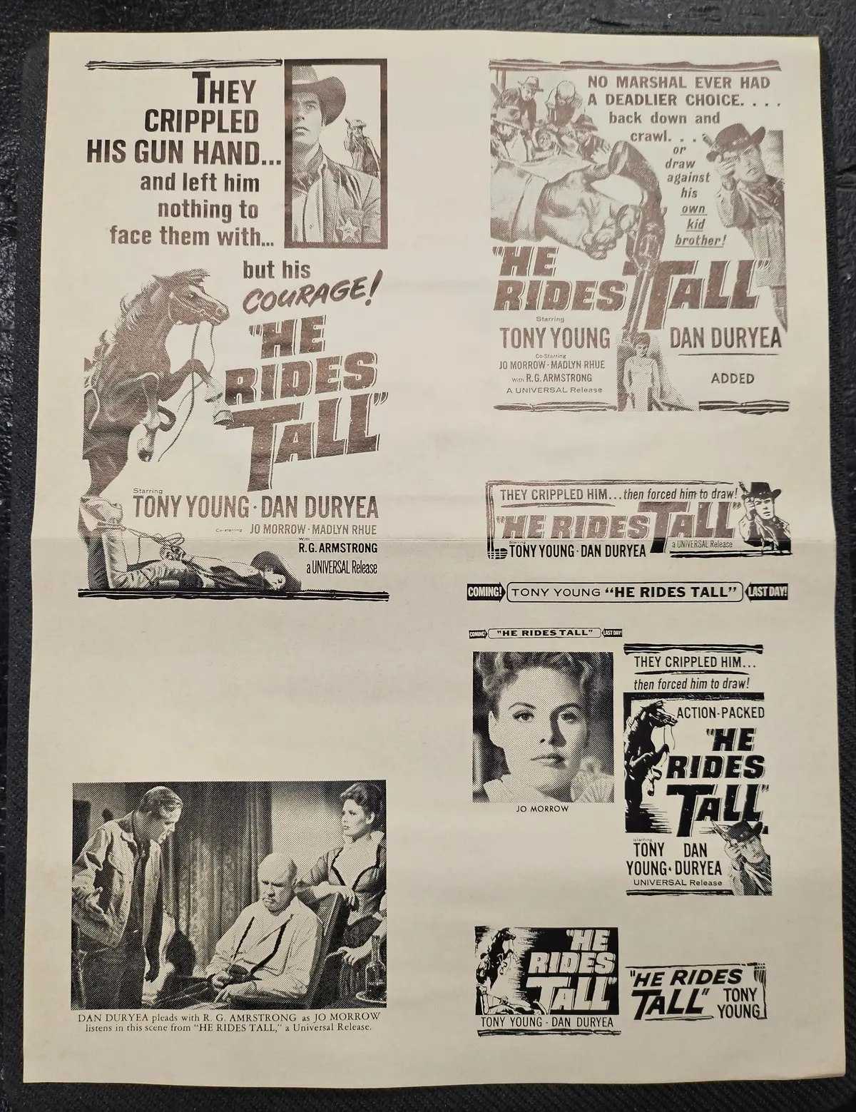 "He Rides Tall" Original Movie Ad Printer Plate And Ad Clip Art Print 1