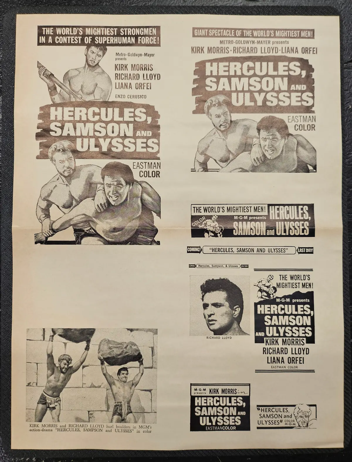 "Hercules, Samson And Ulysses" Original Movie Ad Clip Art Print 1