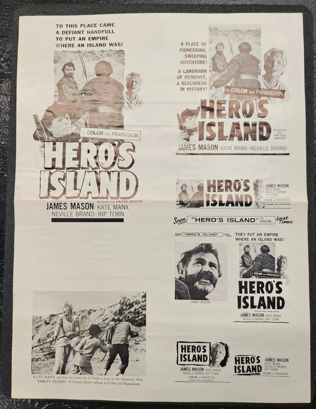 "Hero's Island" Original Movie Ad Printer Plate And Ad Clip Art Print 1
