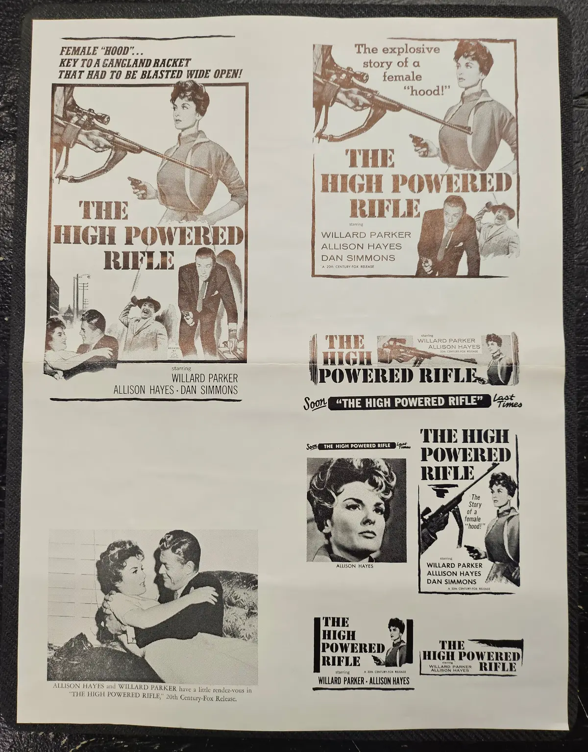 "The High Powered Rifle" Original Movie Ad Printer Plate And Ad Clip Art Print 1