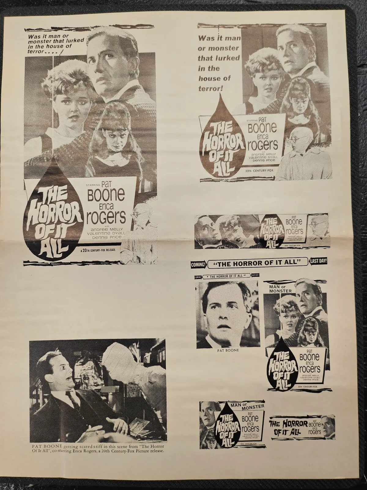 "The Horror Of It All" Original Movie Ad Clip Art Print 1