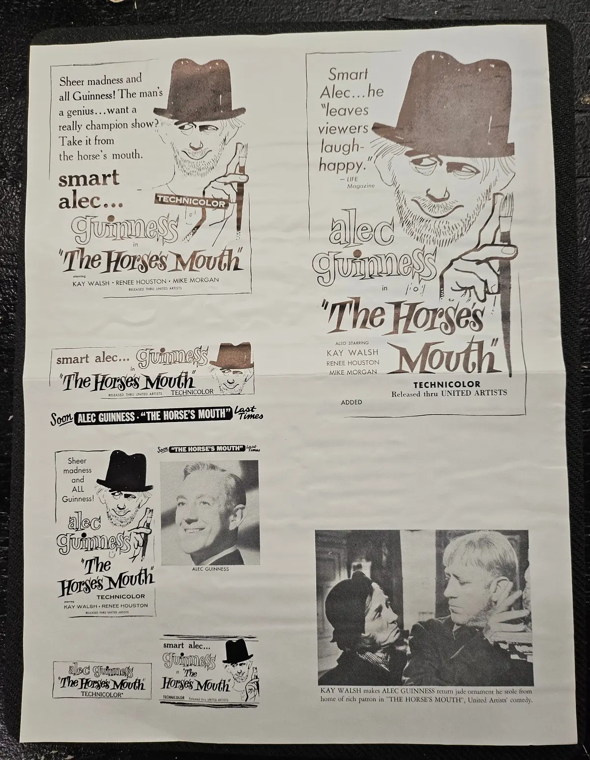 "The Horse's Mouth" Original Movie Ad Mat Mold And Ad Clip Art Print 1