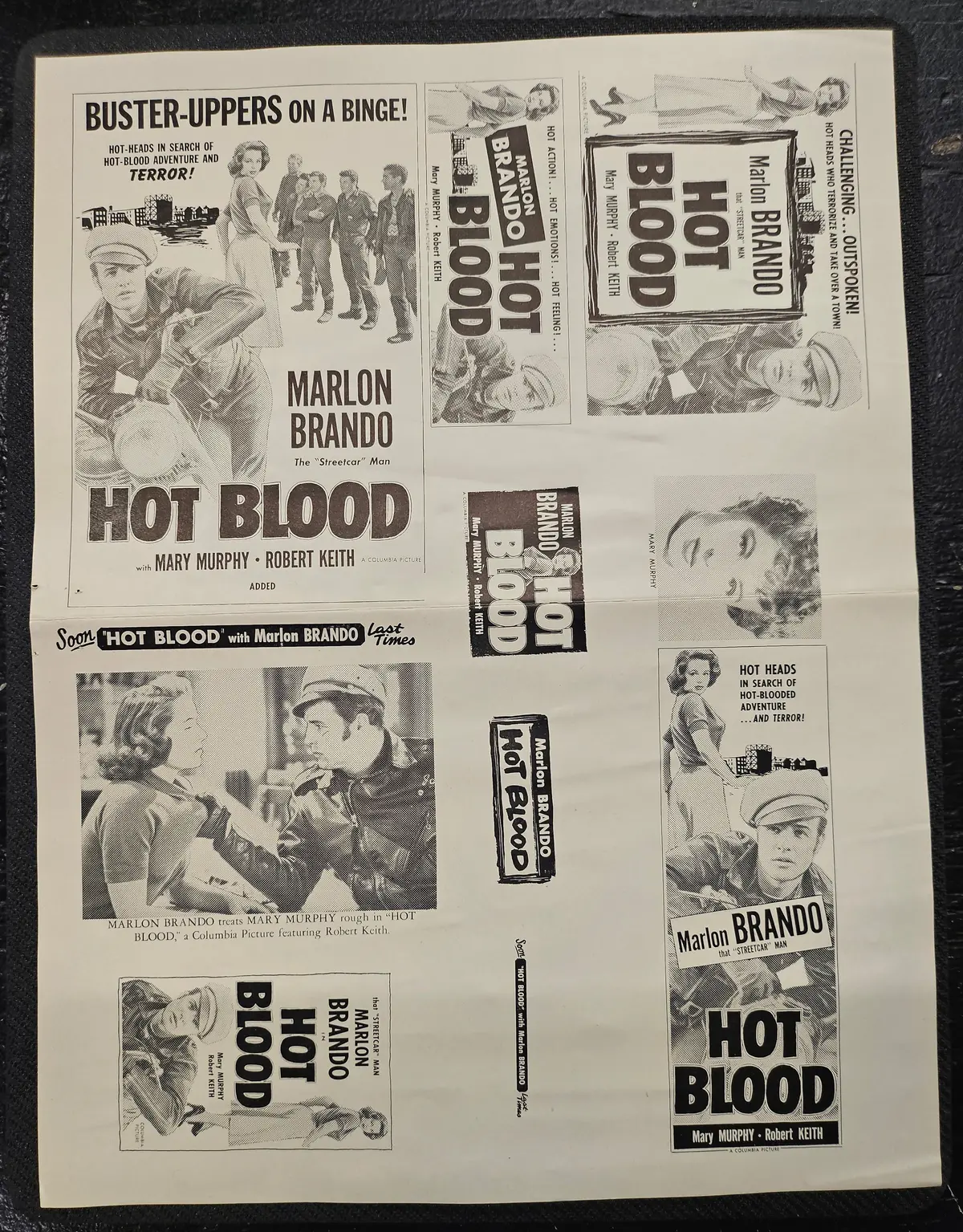 "Hot Blood (The Wild One)" Original Movie Ad Mat Mold And Ad Clip Art Print 1