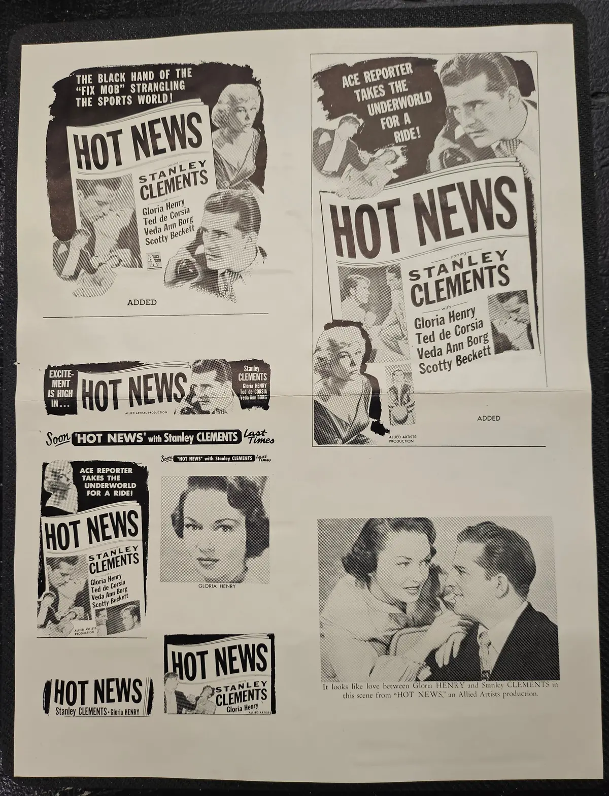 "Hot News" Original Movie Ad Mat Mold And Ad Clip Art Print 1