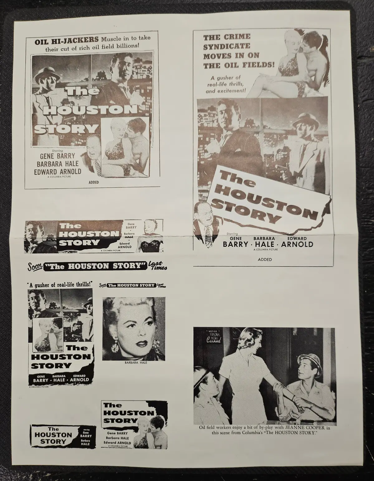 "The Houston Story" Original Movie Ad Clip Art Print 1