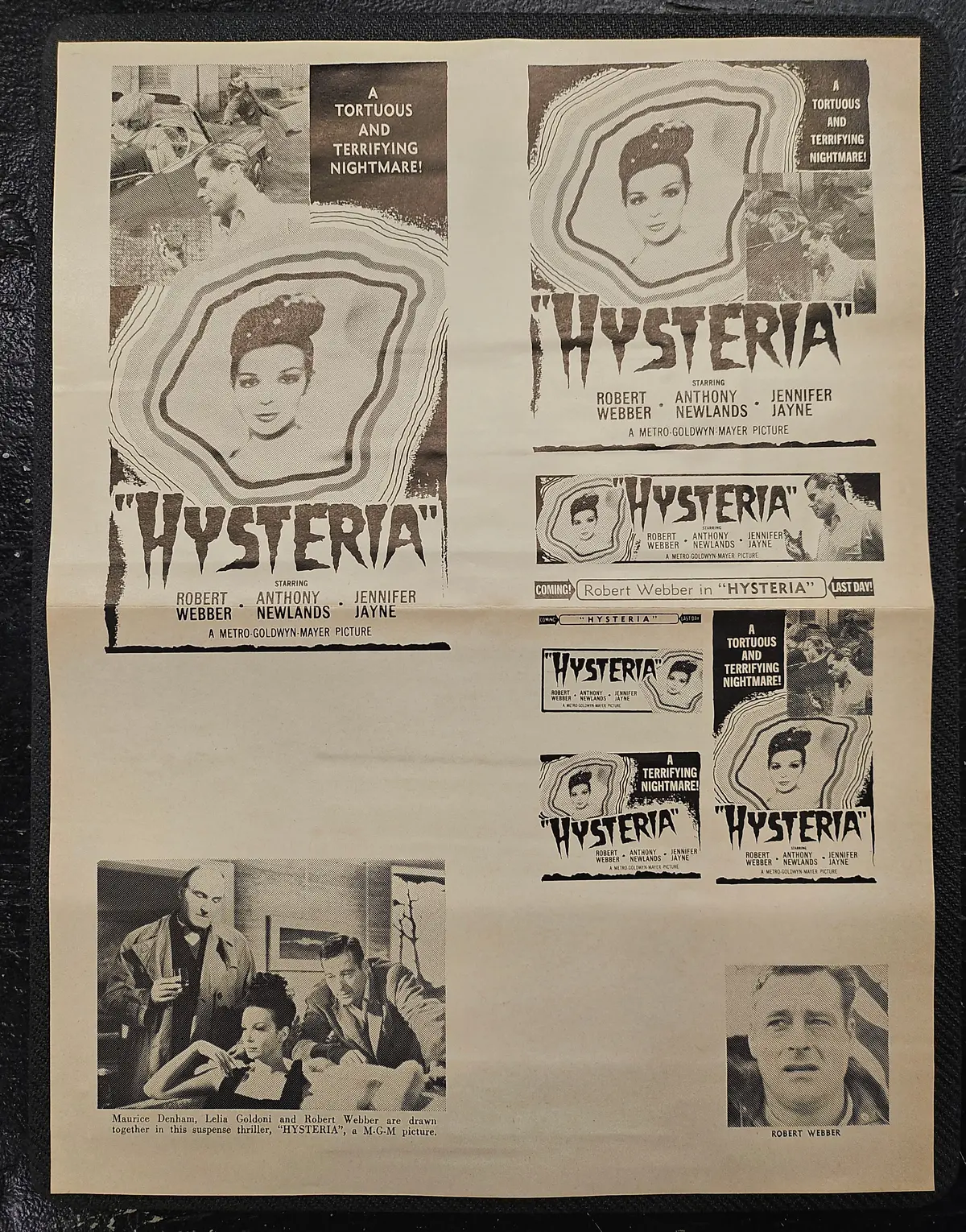 "Hysteria" Original Movie Ad Mat Mold And Ad Clip Art Print 1