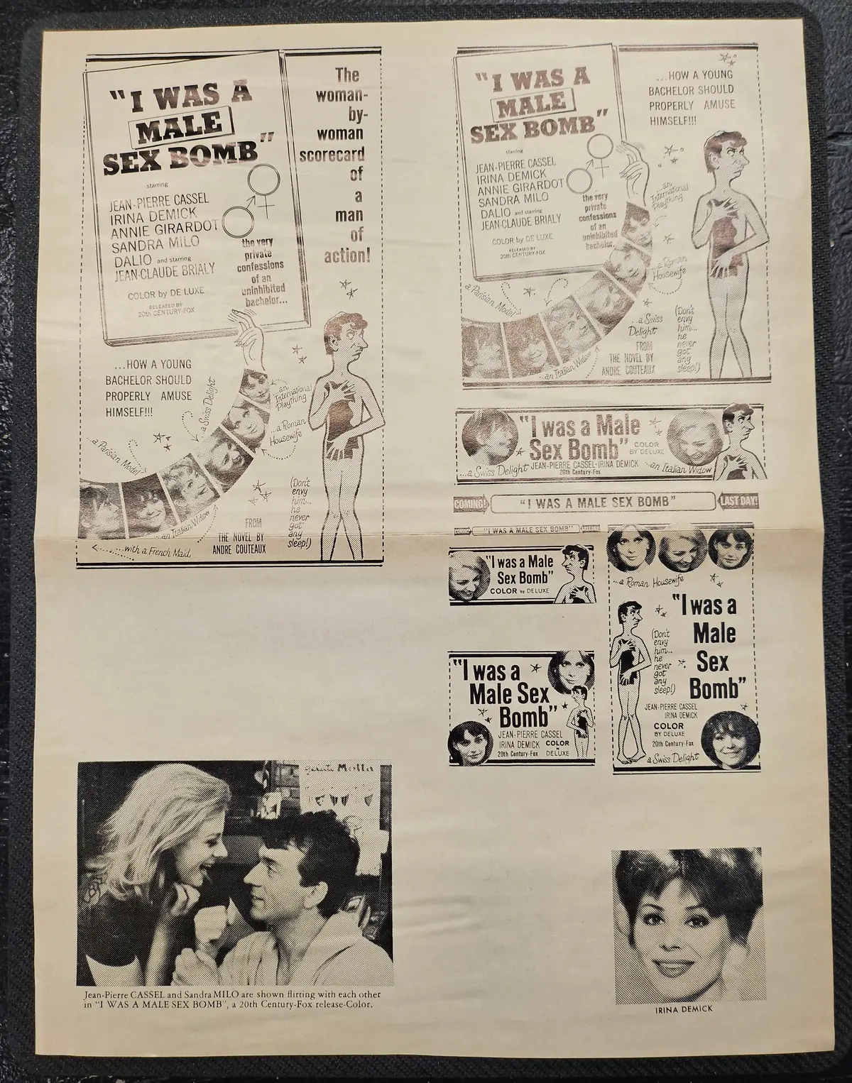 "I Was A Male Sex Bomb (Male Companion)" Original Movie Ad Clip Art Print 1