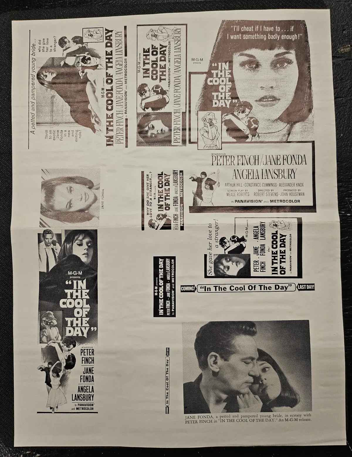 "In The Cool Of The Day" Original Movie Ad Mat Mold And Ad Clip Art Print 1