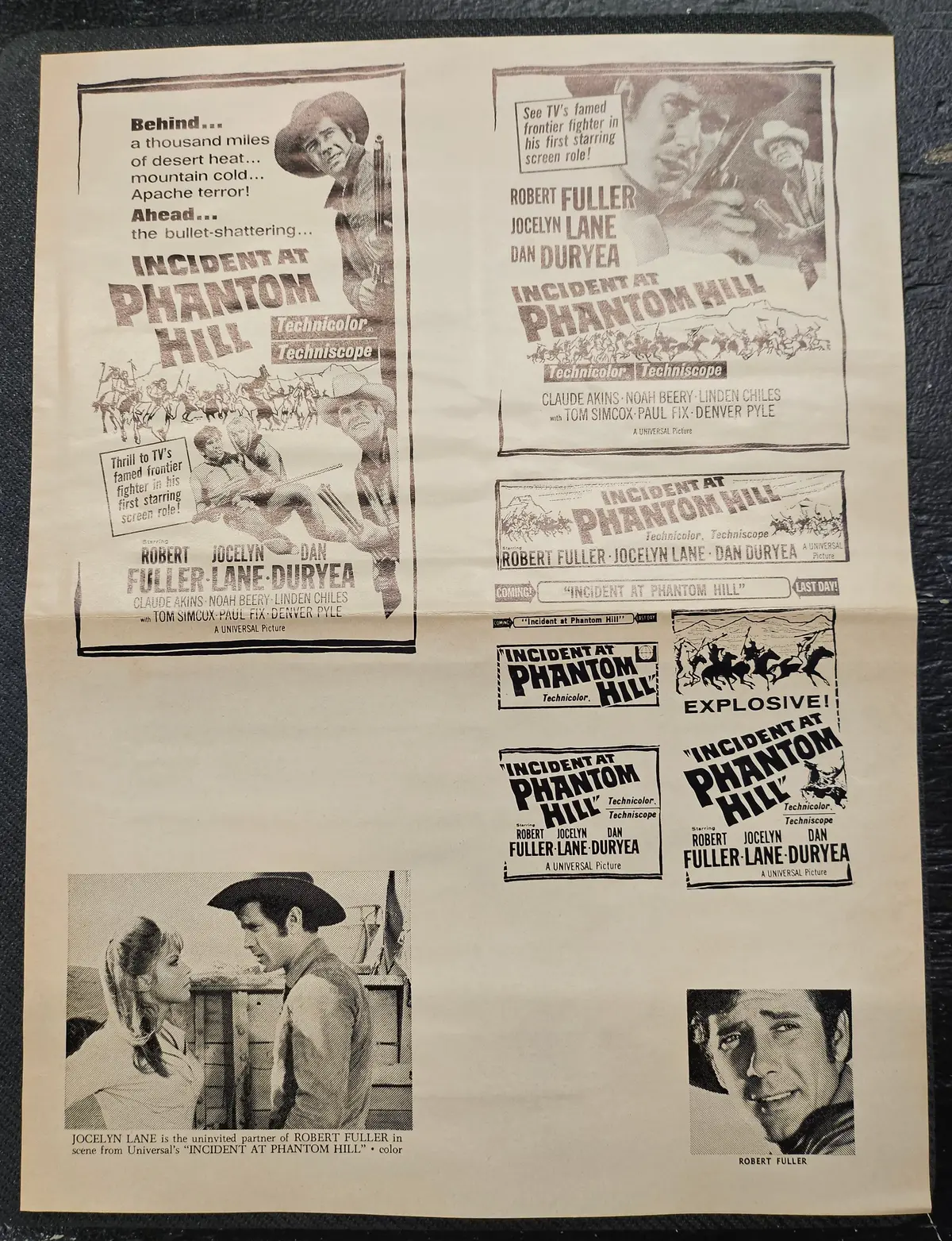 "Incident At Phantom Hill" Original Movie Ad Mat Mold And Ad Clip Art Print 1