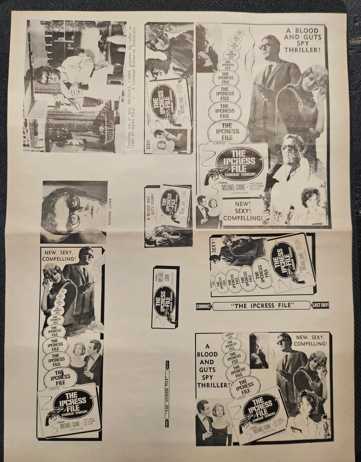 "The Ipcress File" Original Movie Ad Clip Art Print 1