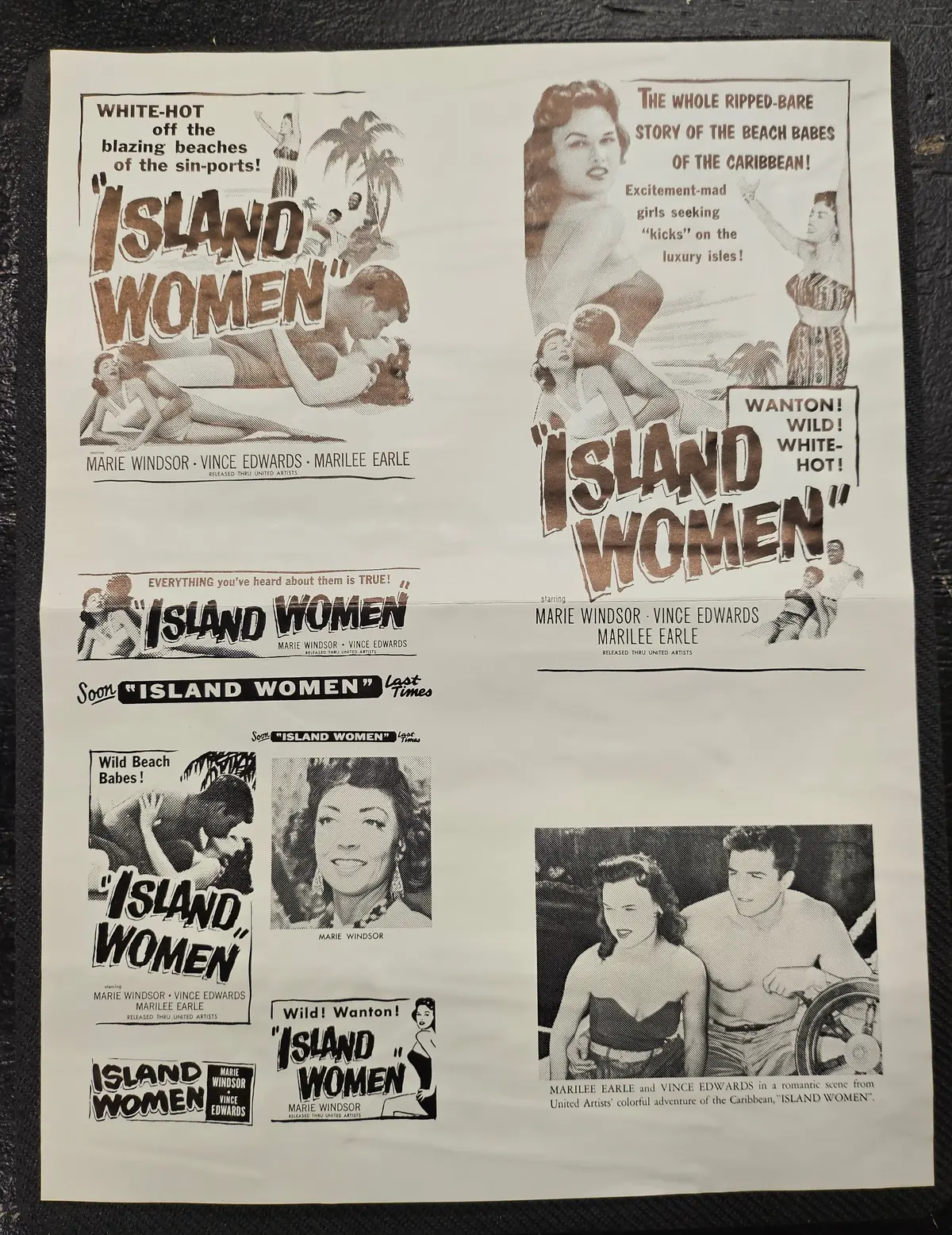 "Island Women" Original Movie Ad Mat Mold And Ad Clip Art Print 1