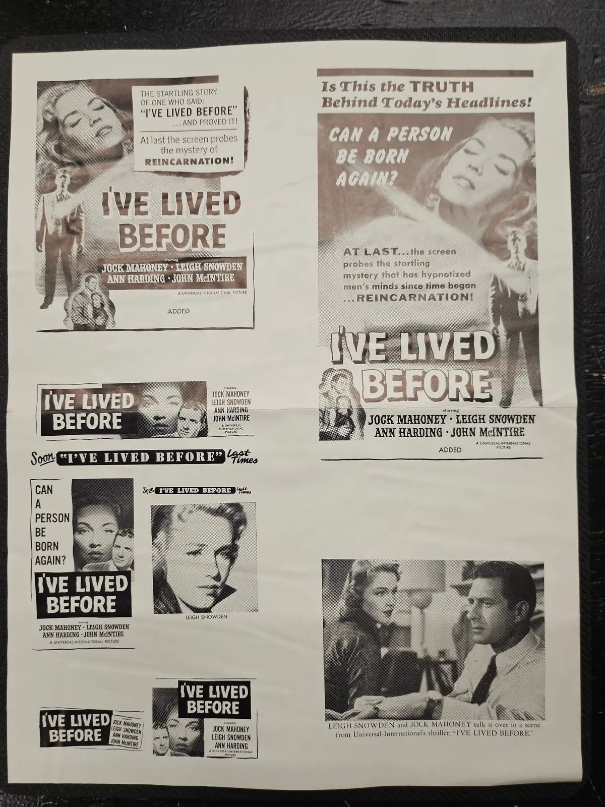 "I've Lived Before" Original Movie Ad Mat Mold And Ad Clip Art Print 1