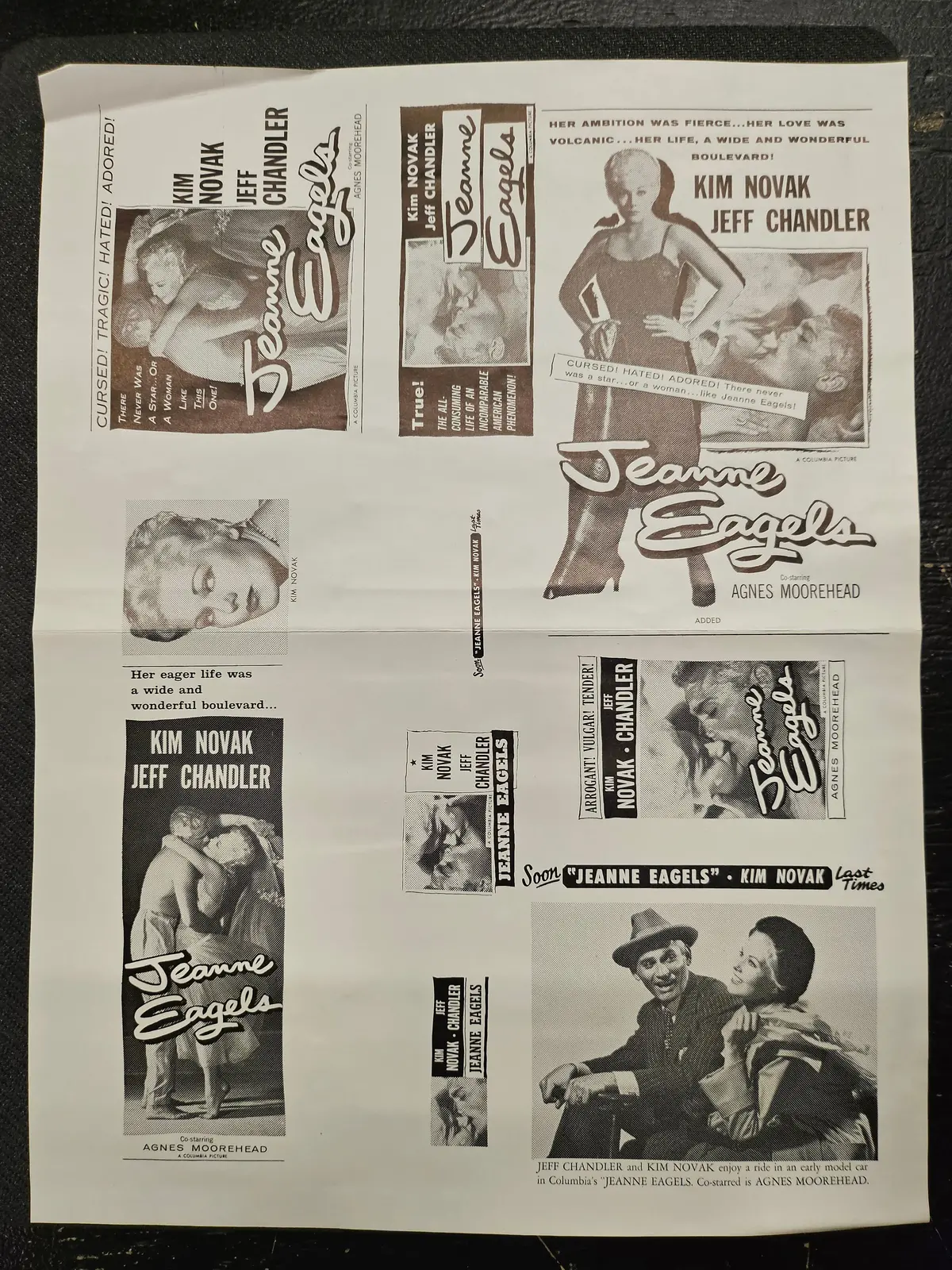 "Jeanne Eagels" Original Movie Ad Mat Mold And Ad Clip Art Print 1