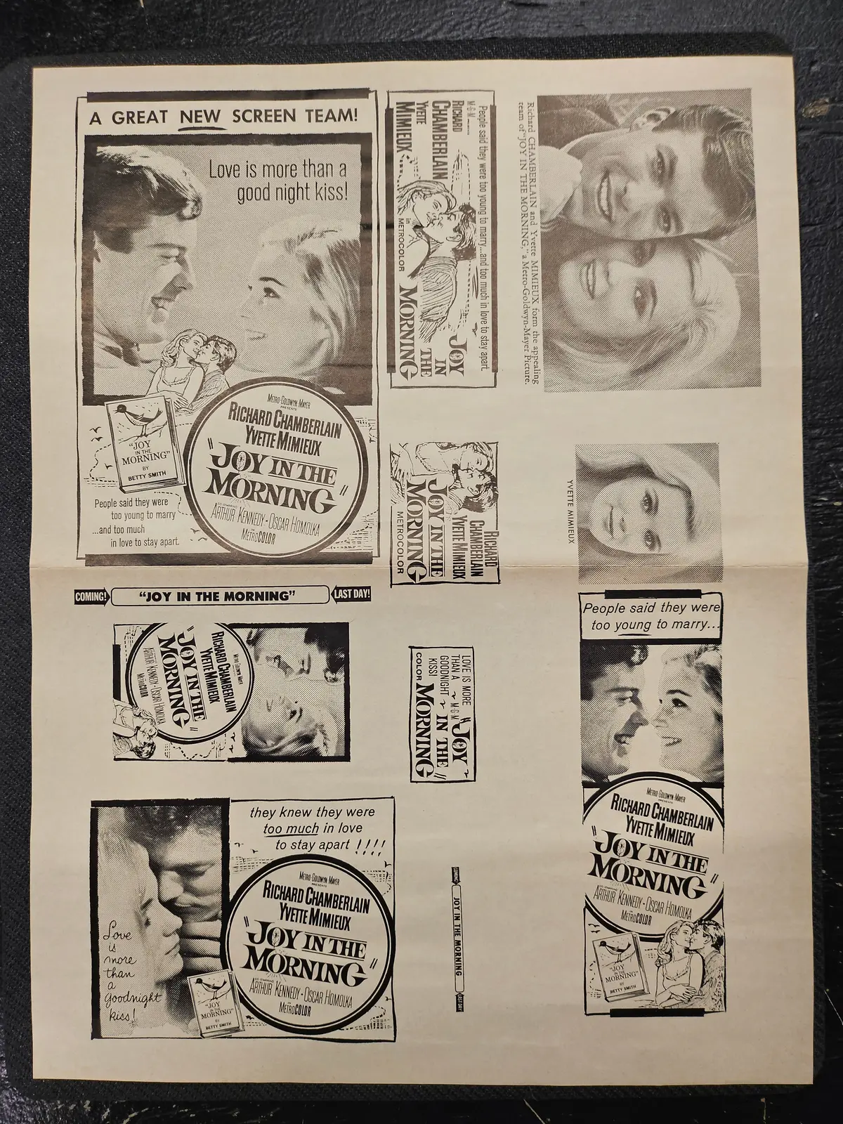 "Joy In The Morning" Original Movie Ad Mat Mold And Ad Clip Art Print 1