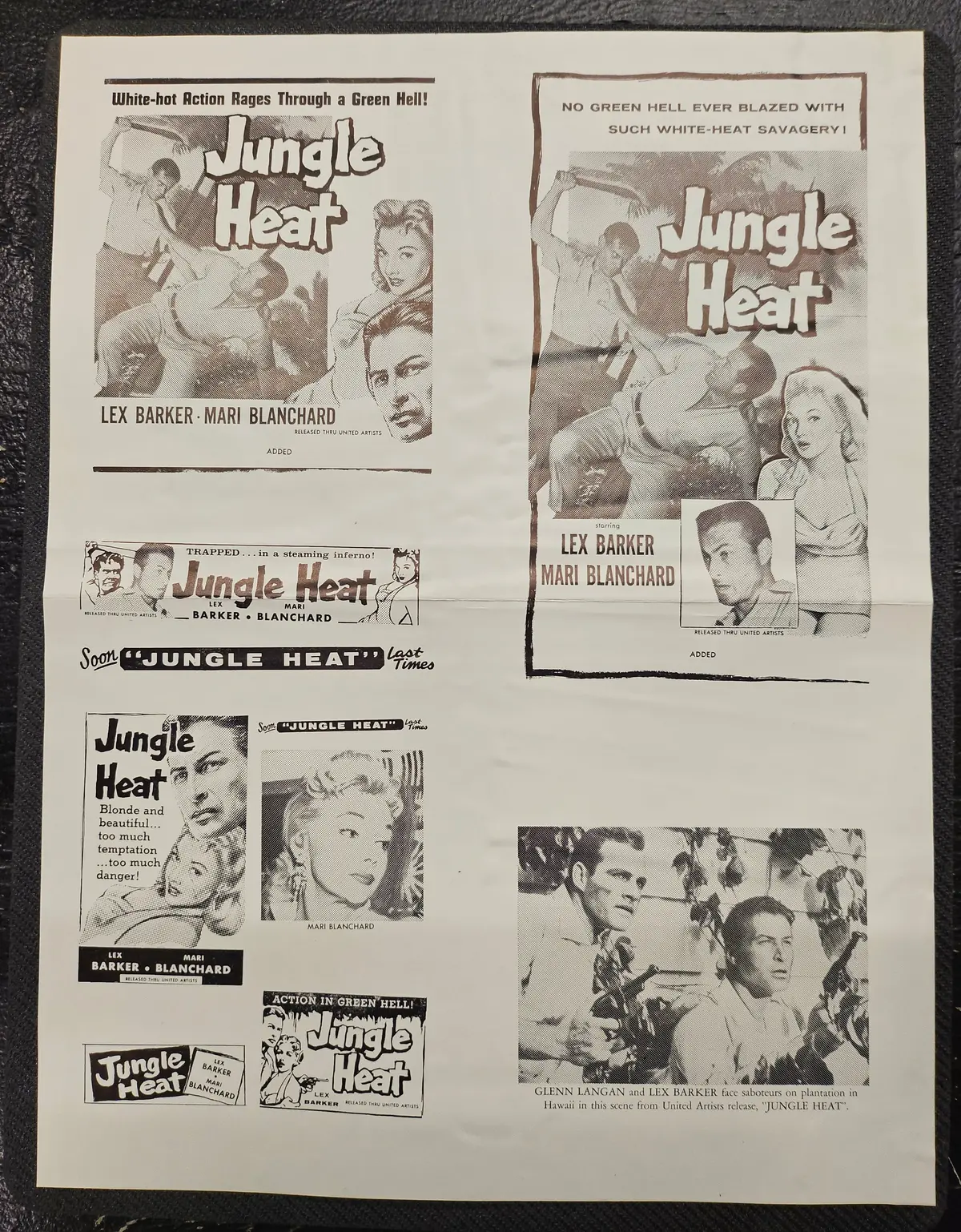 "Jungle Heat" Original Movie Ad Mat Mold And Ad Clip Art Print 1