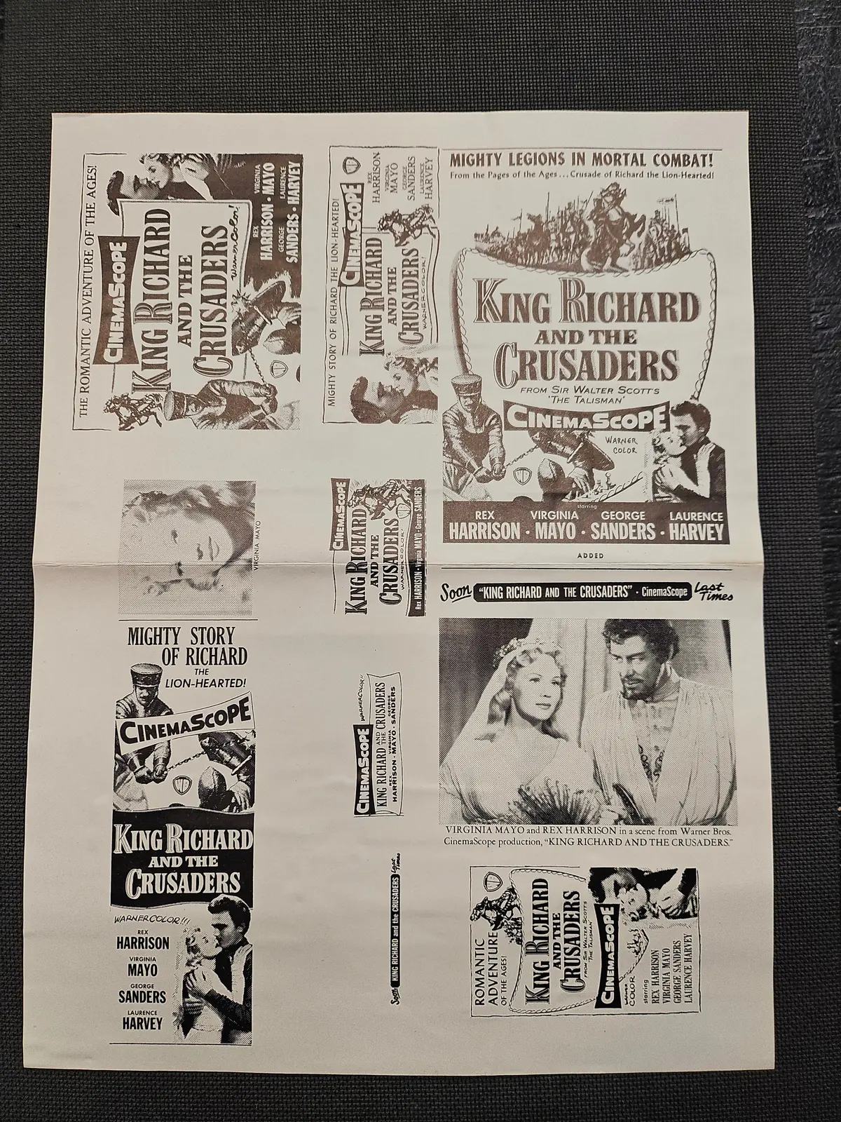 "King Richard And The Crusaders" Original Movie Ad Mat Mold And Ad Clip Art Print 1
