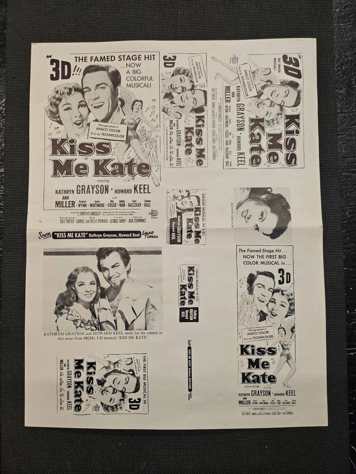 "Kiss Me Kate" Original Movie Ad Mat Mold And Ad Clip Art Print 1