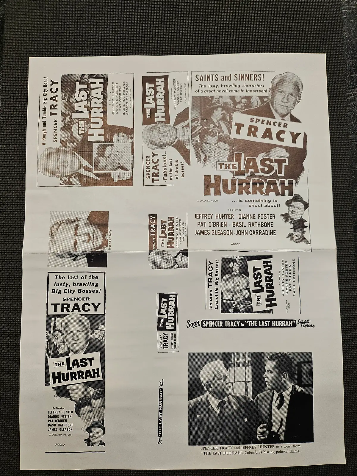 "The Last Hurrah" Original Movie Ad Mat Mold And Ad Clip Art Print 1