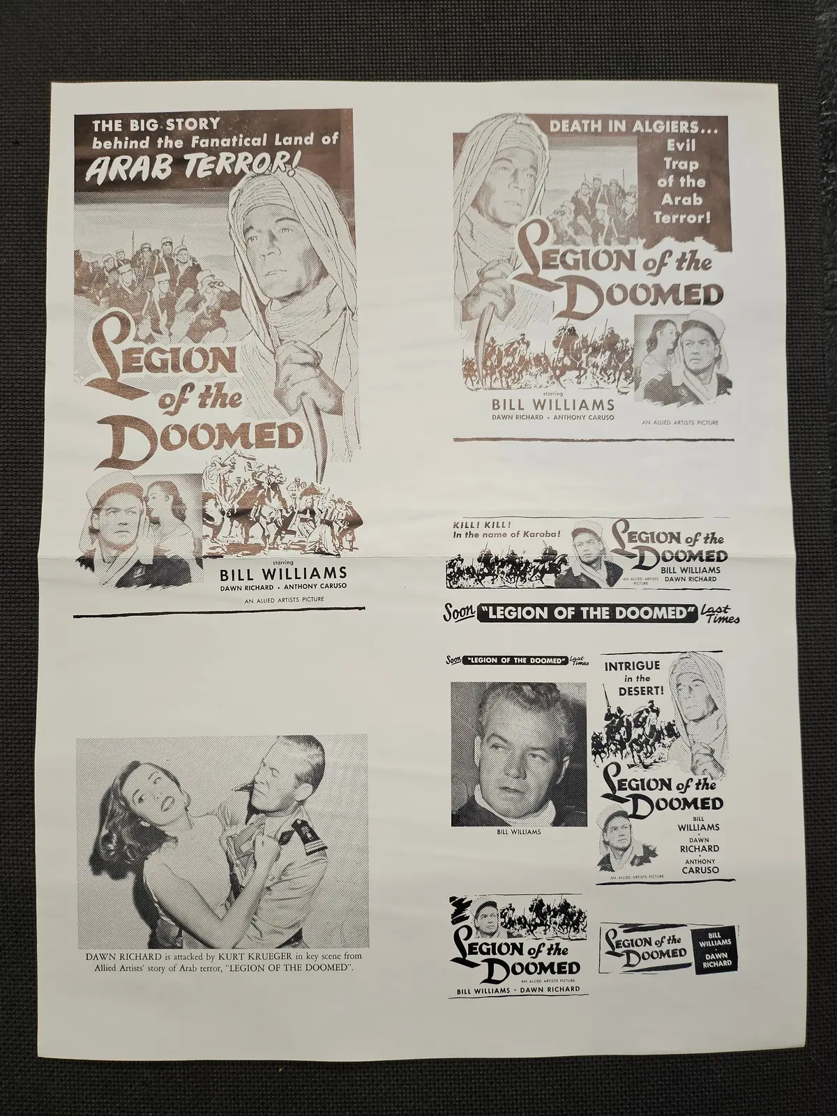 "Legion Of The Doomed" Original Movie Ad Mat Mold And Ad Clip Art Print 1