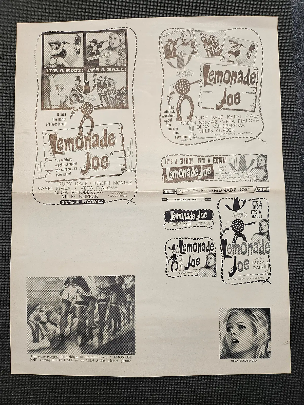 "Lemonade Joe" Original Movie Ad Clip Art Print 1