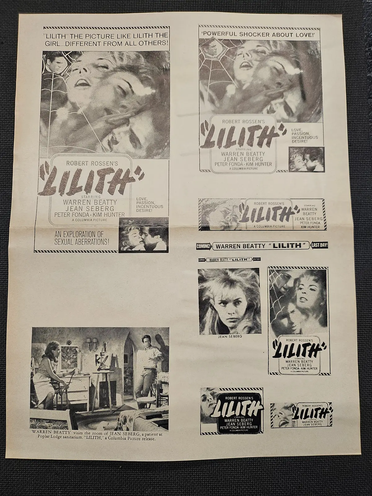 "Lilith" Original Movie Ad Mat Mold And Ad Clip Art Print 1