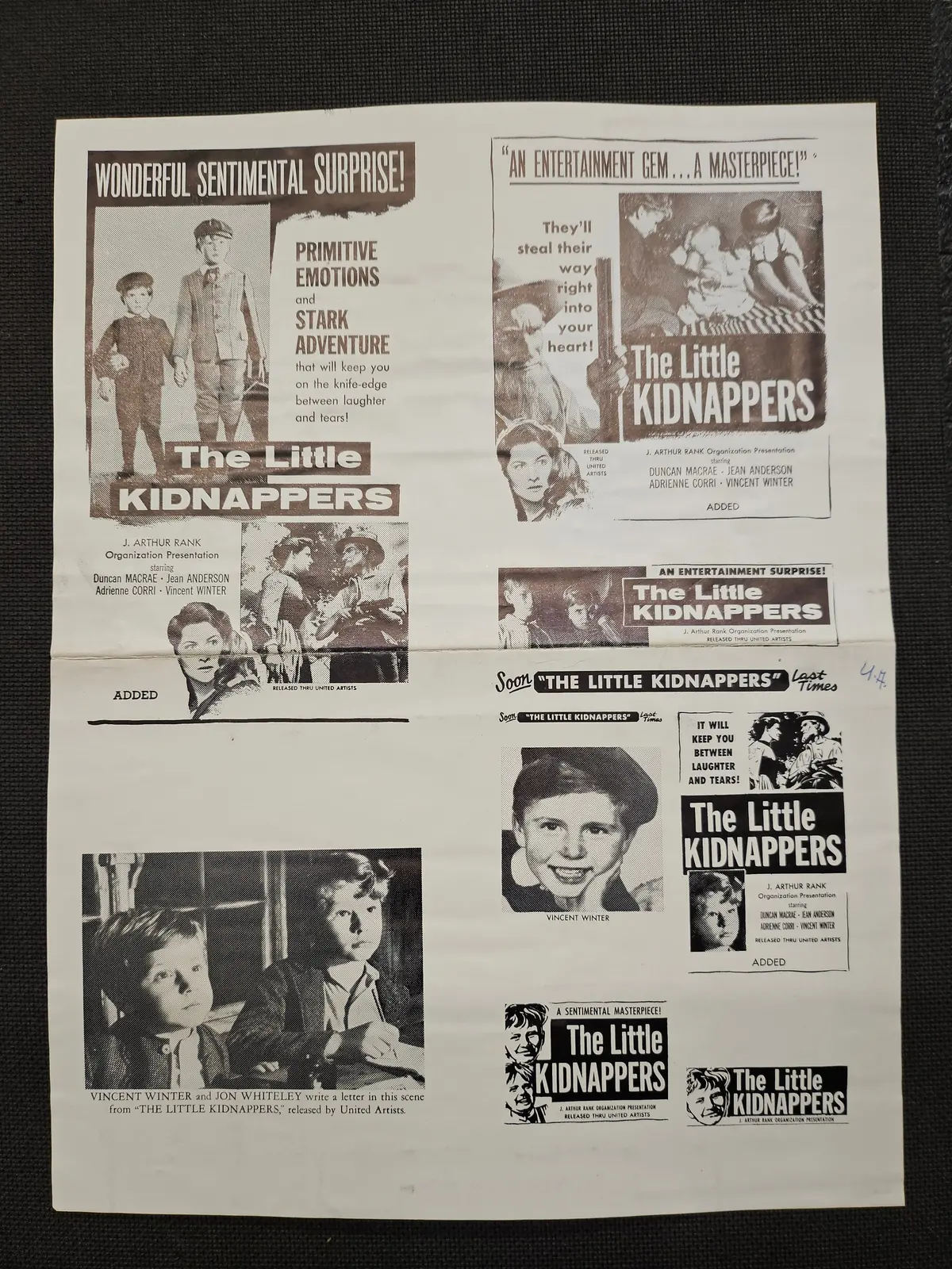 "The Little Kidnappers" Original Movie Ad Clip Art Print 1