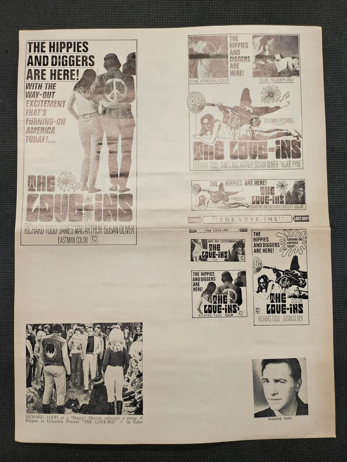 "The Love-Ins" Original Movie Ad Mat Mold And Ad Clip Art Print 1