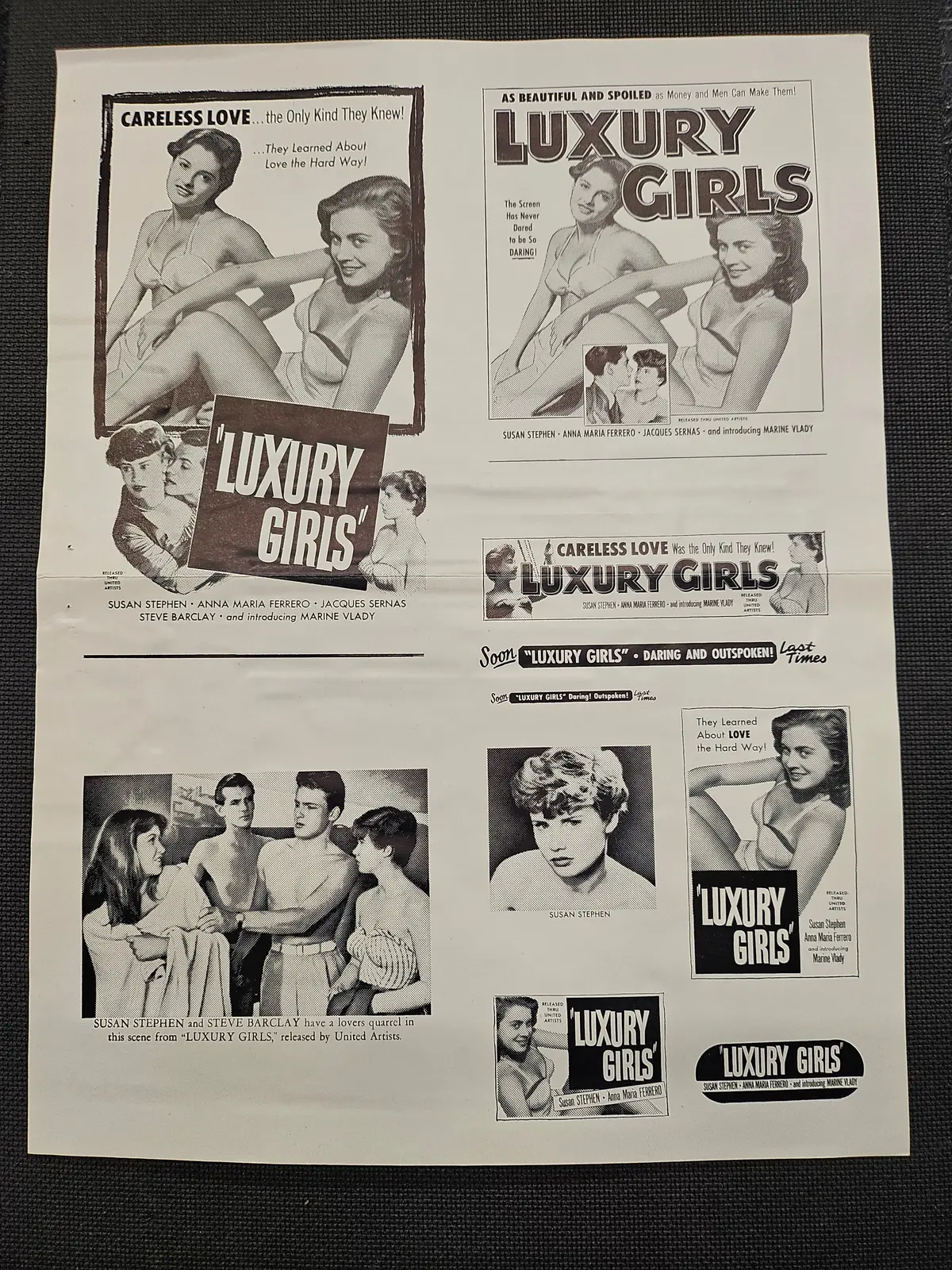 "Luxury Girls" Original Movie Ad Mat Mold And Ad Clip Art Print 1