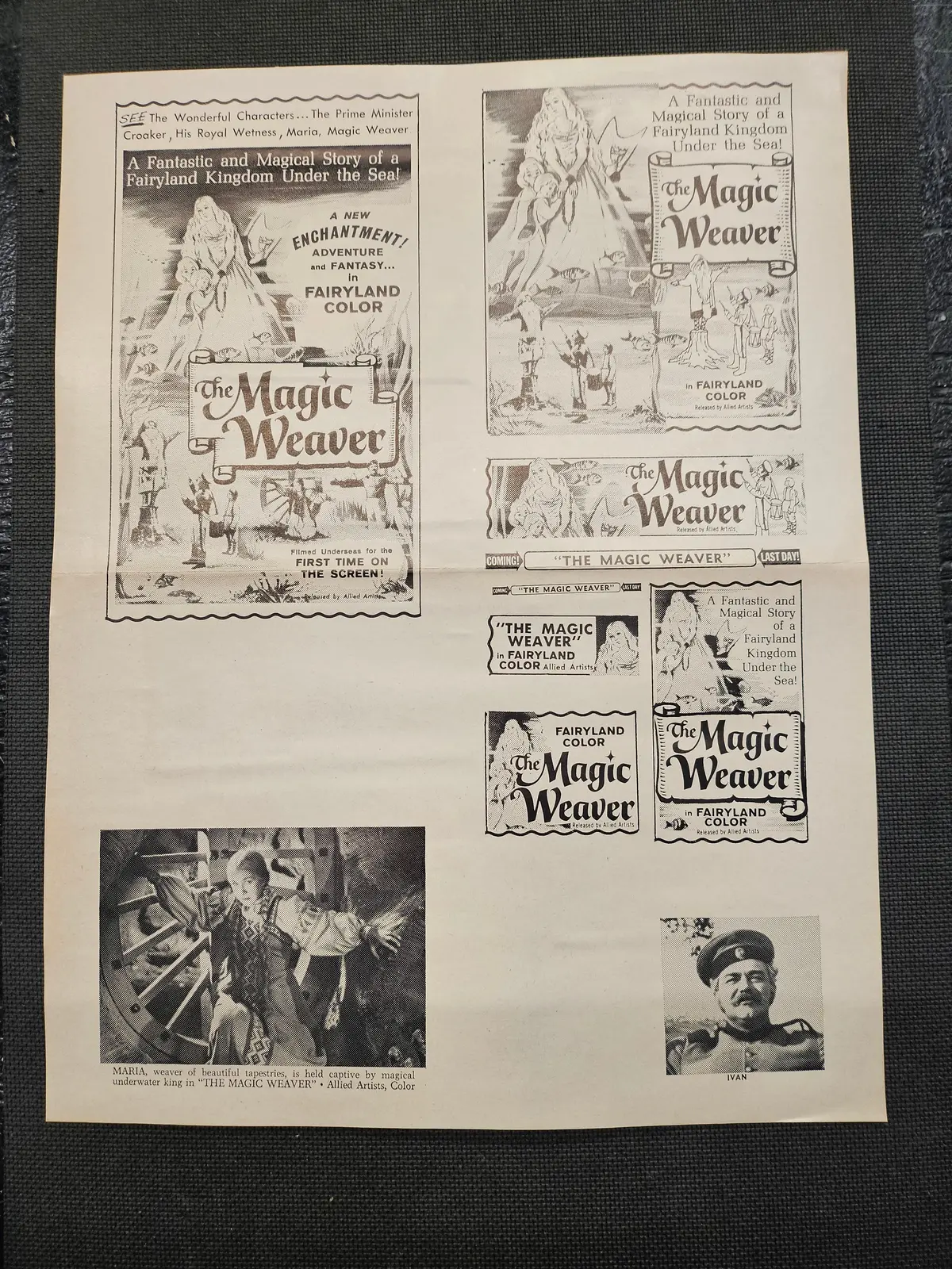 "The Magic Weaver" Original Movie Ad Mat Mold And Ad Clip Art Print 1