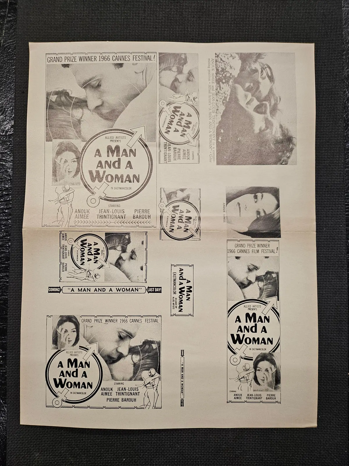 "A Man And A Woman" Original Movie Ad Clip Art Print 1