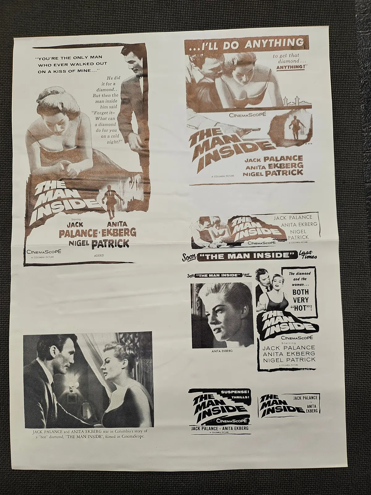 "The Man Inside" Original Movie Ad Mat Mold And Ad Clip Art Print 1