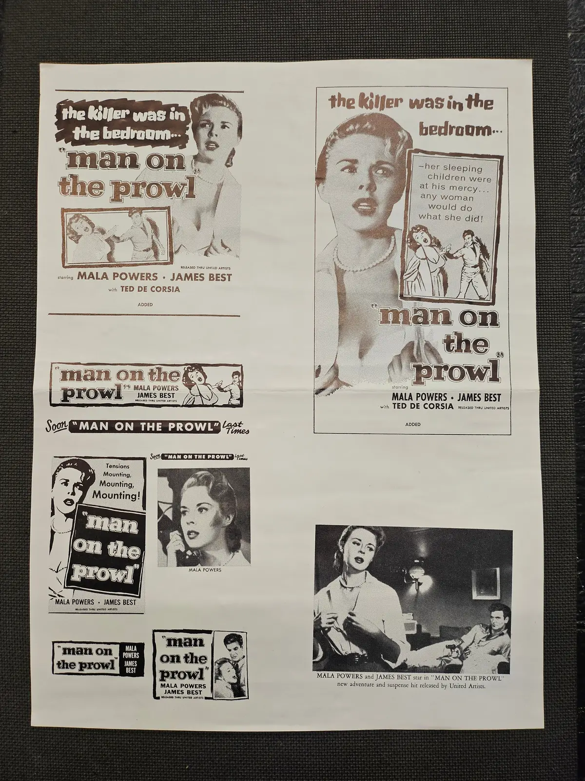 "Man On The Prowl" Original Movie Ad Mat Mold And Ad Clip Art Print 1