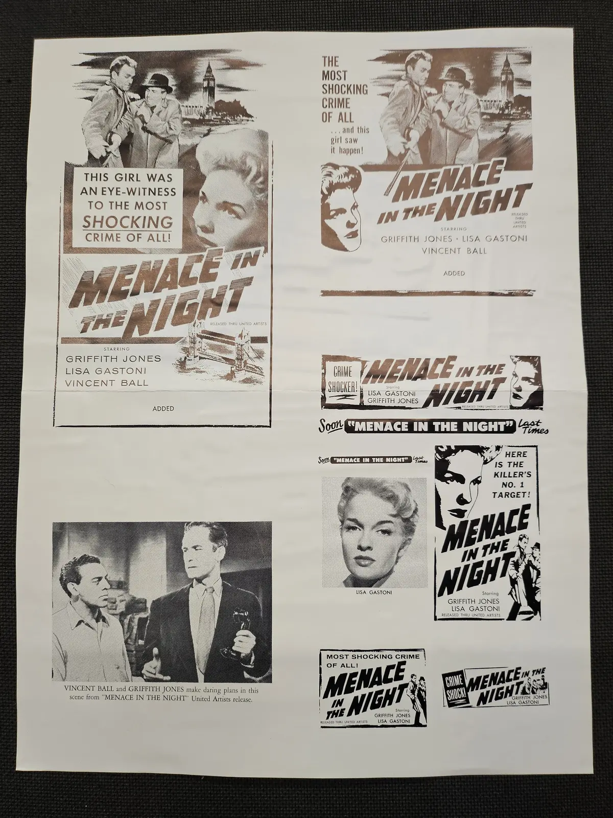 "Menace In The Night" Original Movie Ad Clip Art Print 1