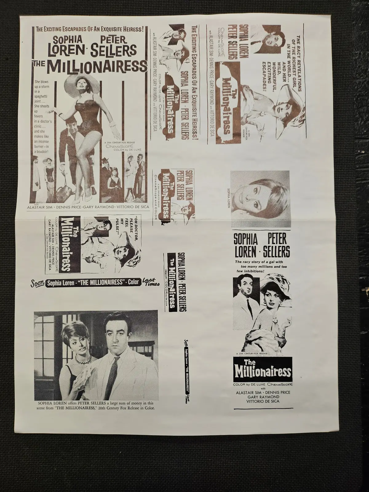 "The Millionairess" Original Movie Ad Mat Mold And Ad Clip Art Print 1