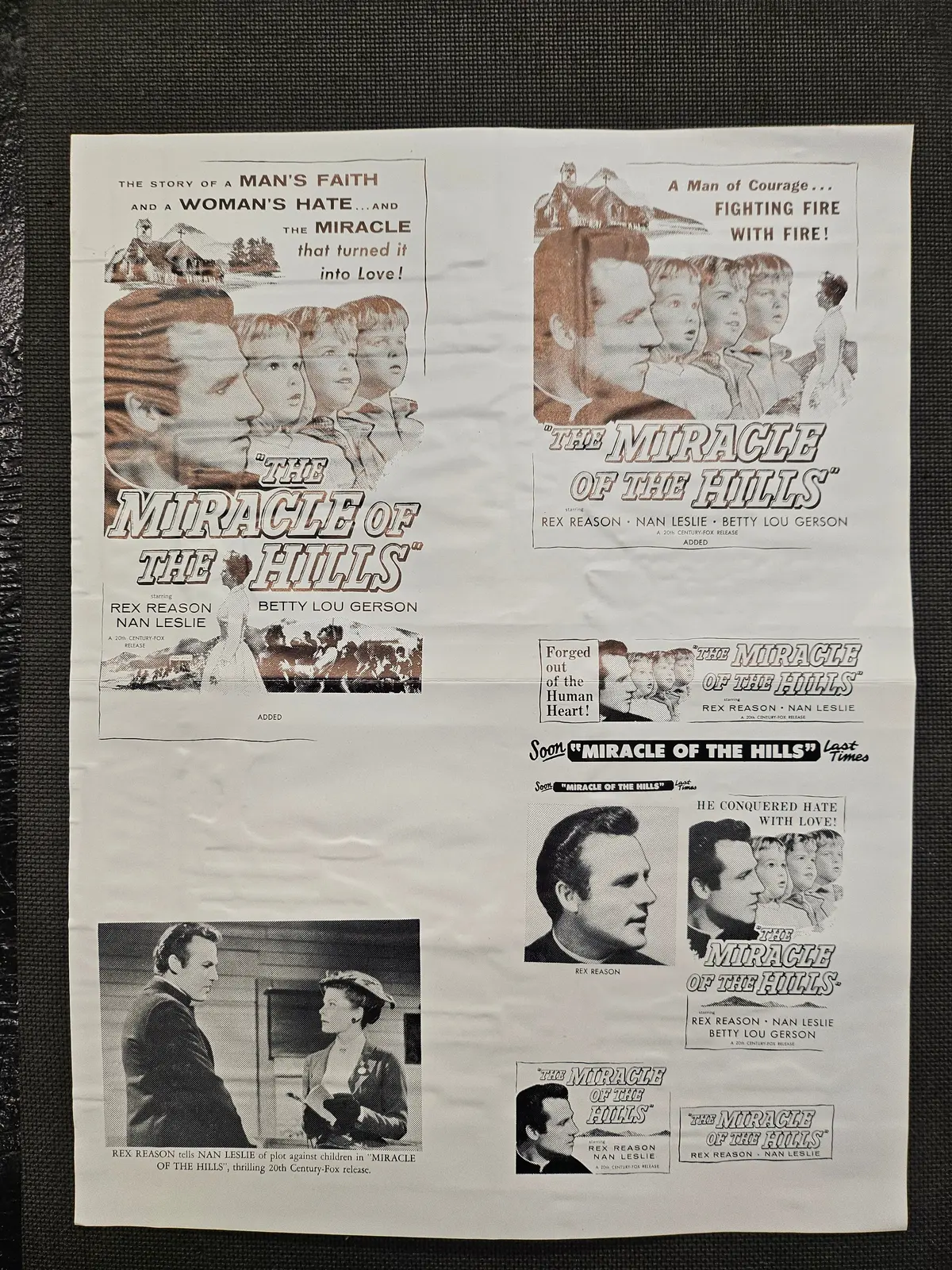 "The Miracle Of The Hills" Original Movie Ad Mat Mold And Ad Clip Art Print 1