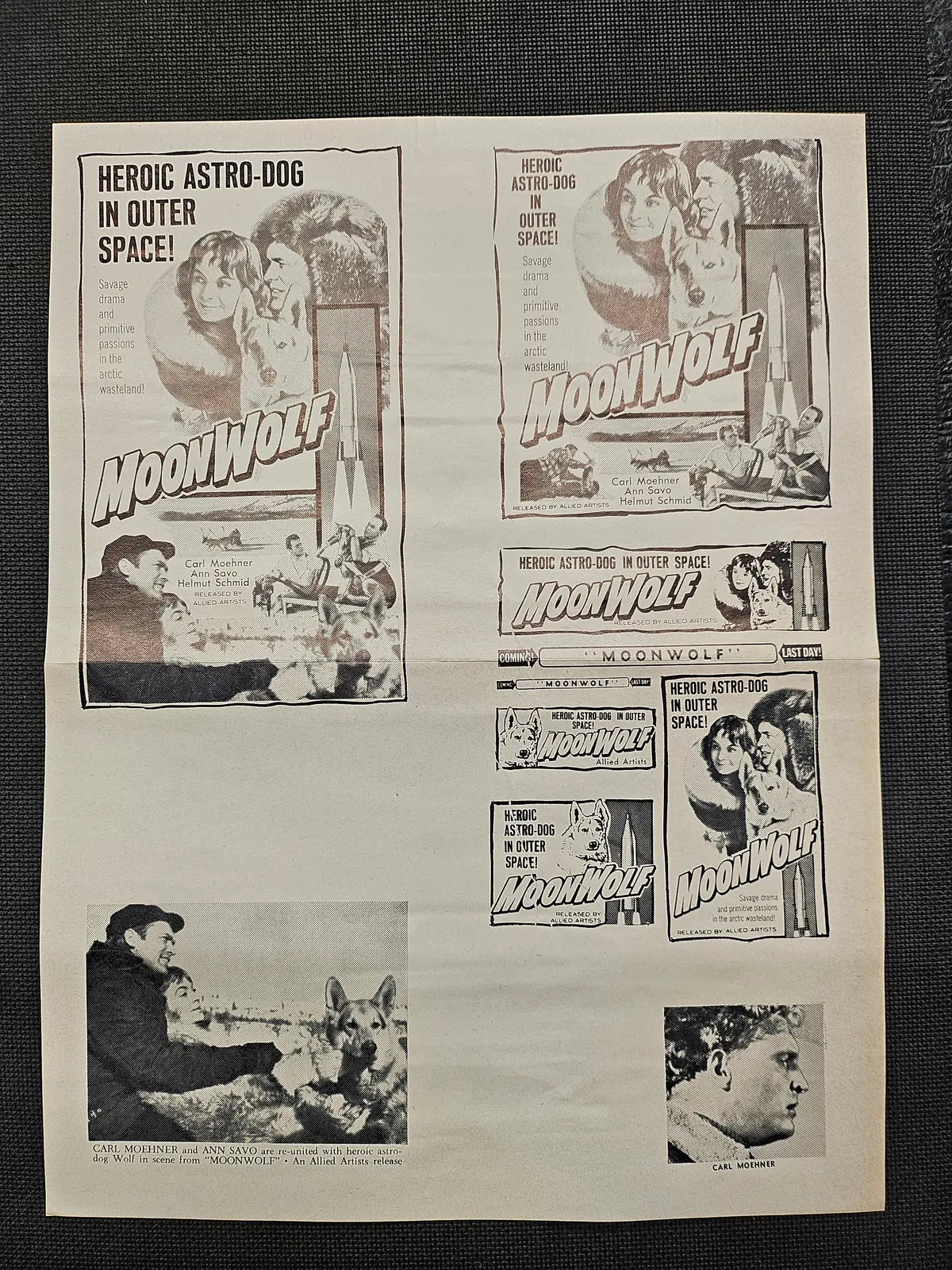 "Moonwolf" Original Movie Ad Mat Mold And Ad Clip Art Print 1