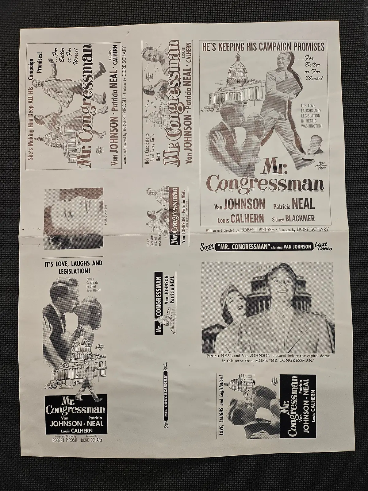 "Mr. Congressman (Washington Story)" Original Movie Ad Mat Mold And Ad Clip Art Print 1
