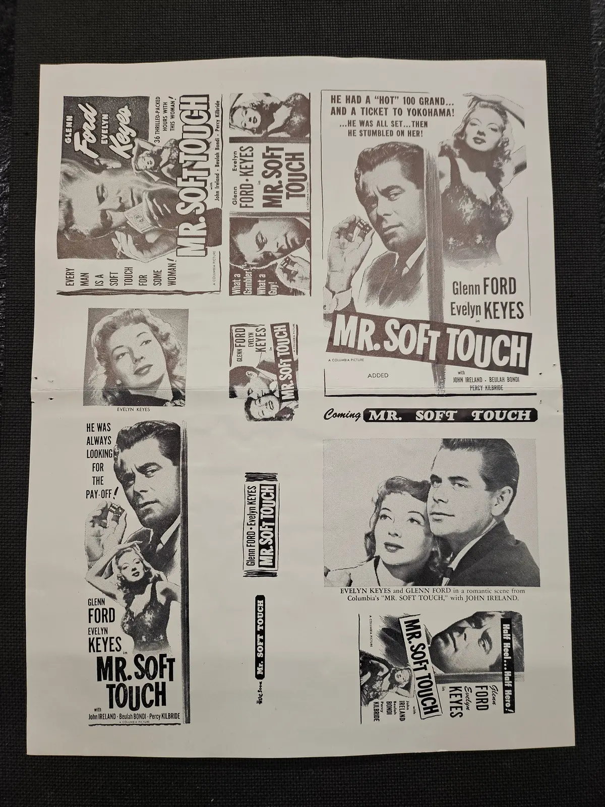"Mr. Soft Touch" Original Movie Ad Mat Mold And Ad Clip Art Print 1