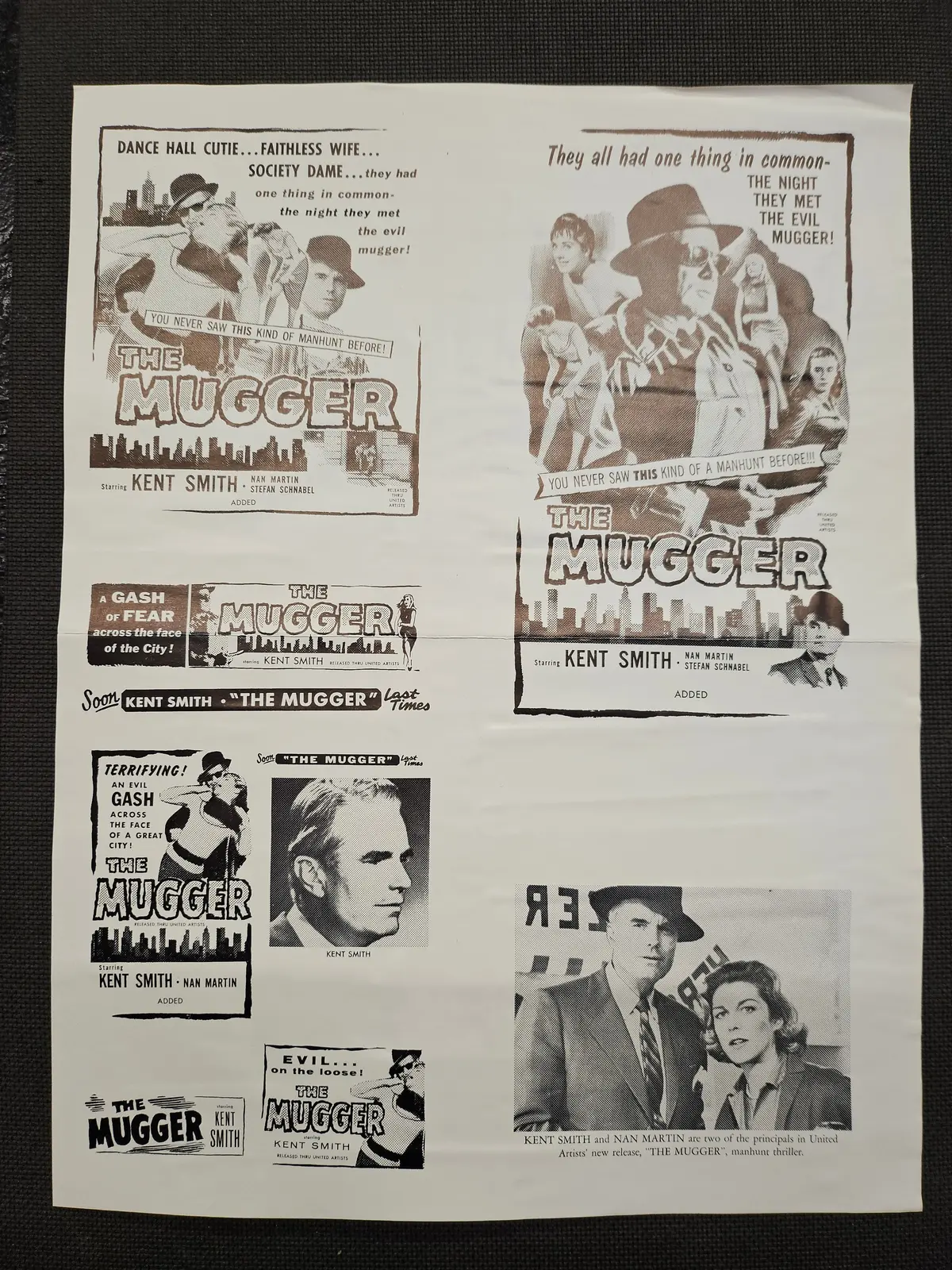 "The Mugger" Original Movie Ad Mat Mold And Ad Clip Art Print 1