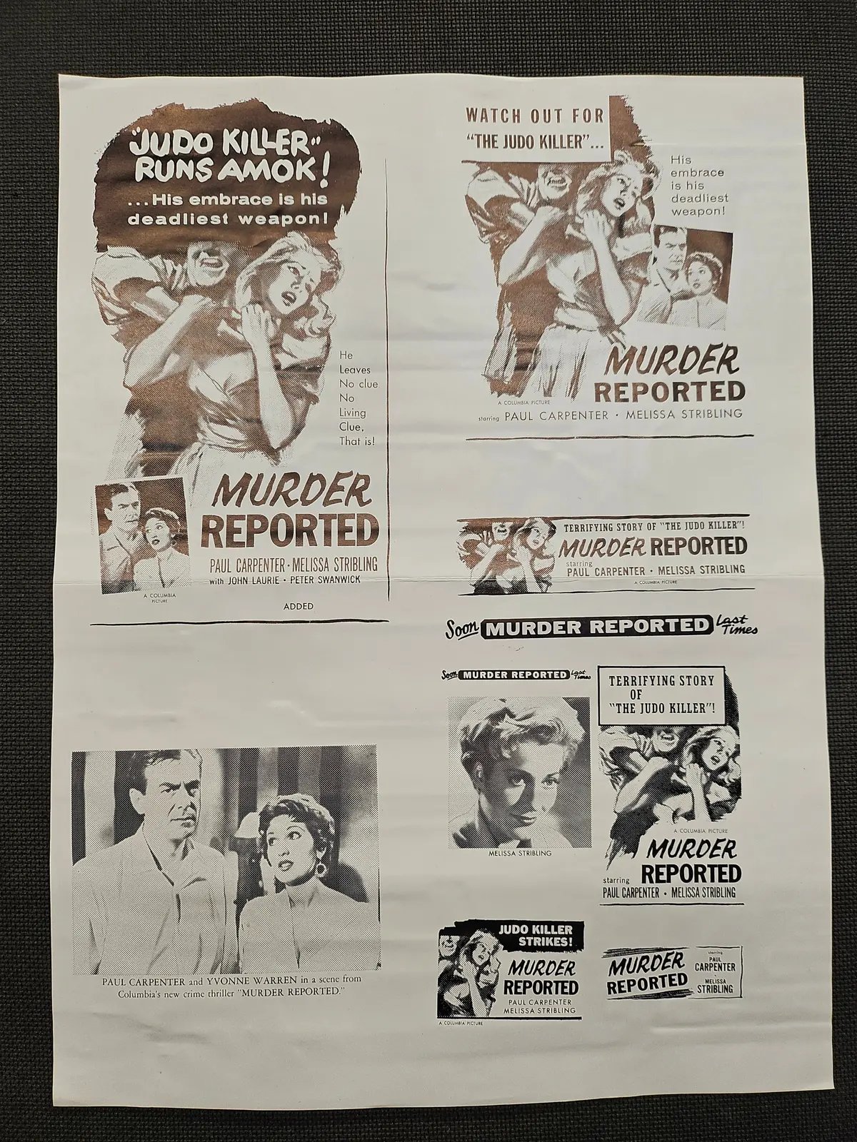 "Murder Reported" Original Movie Ad Clip Art Print 1